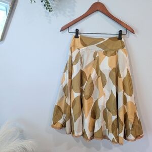 Odille From Anthropologie Tan Cream Midi Skirt